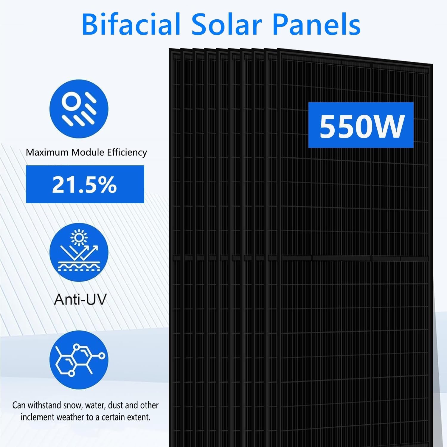 10KW Hybrid Solar Power System Complete Kit Home Kit with 5.8KW Solar Panels+48V Hybrid Inverter+ 51.2V LiFePo4 Solar Battery (10P* 580W PV+1 * 10KW Inverter+1 * 16KWH Battery)
