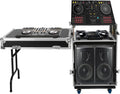 12U PA DJ Rack with 4 Wheels, Heavy-Duty Mobile Audio Equipment Cabinet with Side DJ Table Top, 661 lbs Capacity Studio Rack for Mixer, Amplifier, Speakers (12U /Side Table)