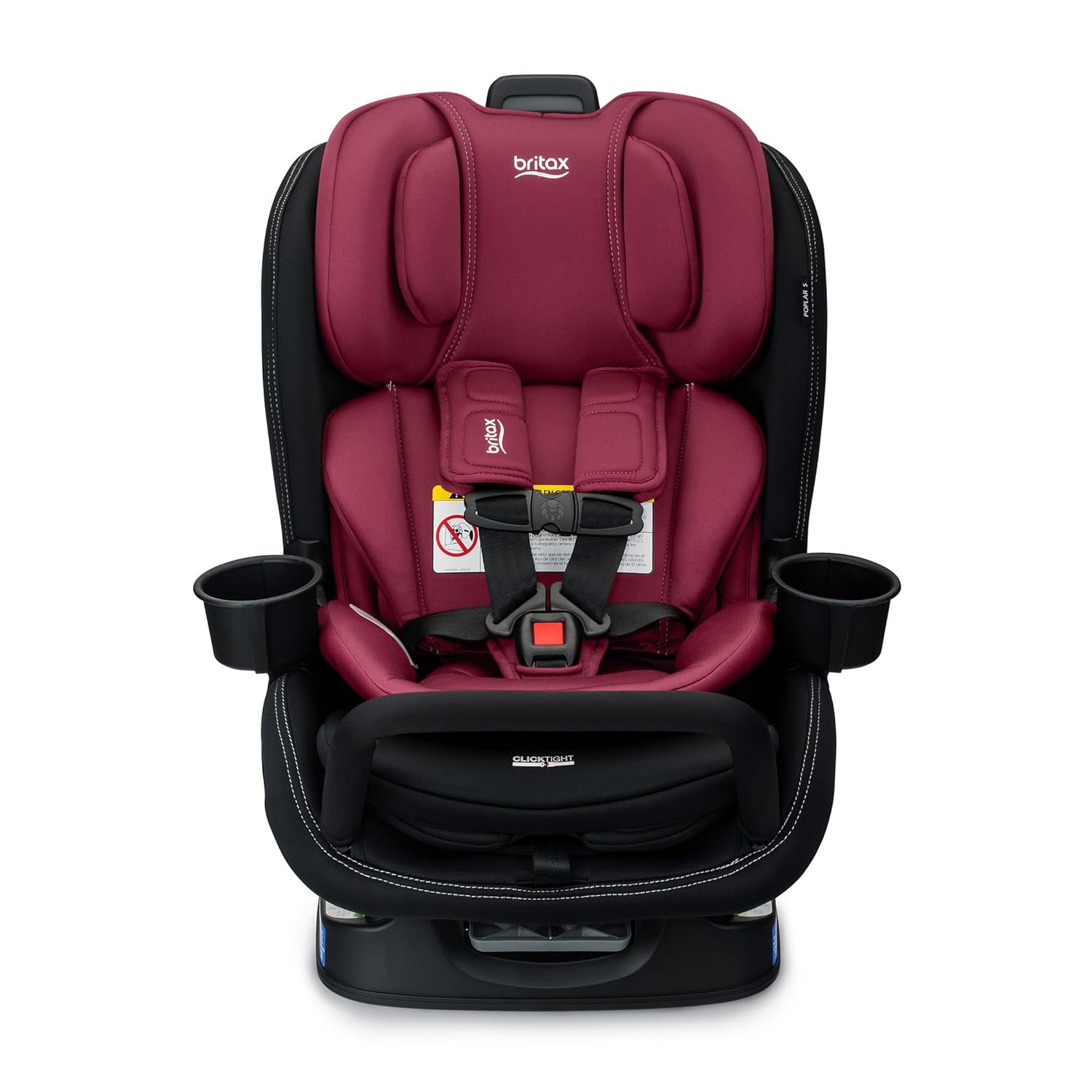 Britax Poplar S Convertible Car Seat, 2-in-1 Car Seat Extended Rear Facing, 17' Slim Car Seat Design with Fast & Easy ClickTight Installation, Anti-Rebound Bar & SafeWash Fabrics — Ruby Onyx