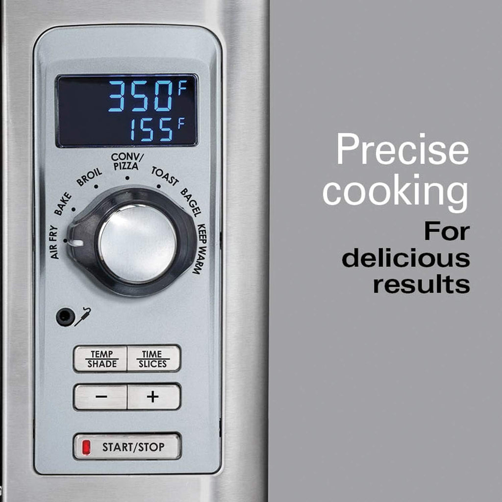 Hamilton Beach Professional Sure-Crisp Digital Toaster Oven Air Fryer Combo, 1500W, Fits 12' Pizza 6 Slice Capacity, Temperature Probe, Stainless Steel (31243)