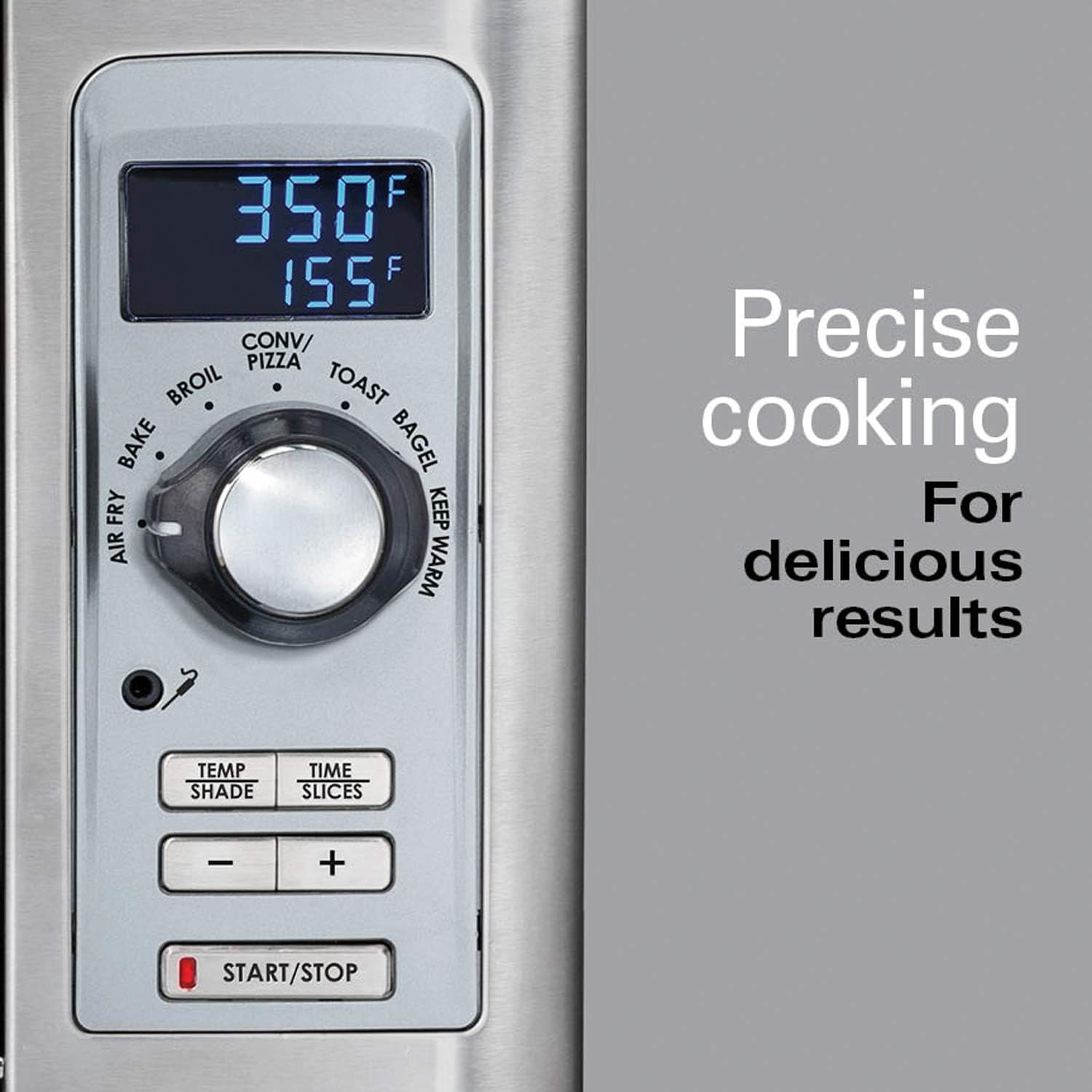 Hamilton Beach Professional Sure-Crisp Digital Toaster Oven Air Fryer Combo, 1500W, Fits 12' Pizza 6 Slice Capacity, Temperature Probe, Stainless Steel (31243)