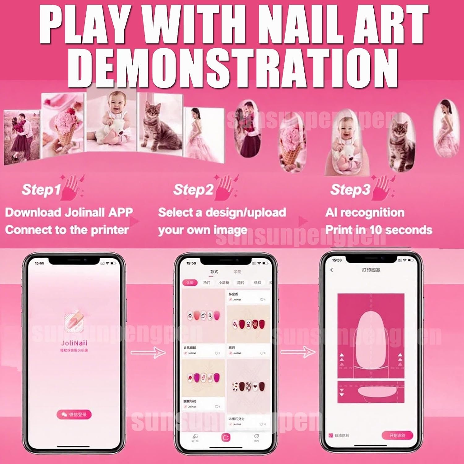 Nail Printer Nail Art Machine,Portable 3D Fingernail Printer Machine 2026 New,1000+ Designs,DIY Nail Printer Control Through Mobile App for Home Salon,Cute Girls Women Gift-English Instruction Manual