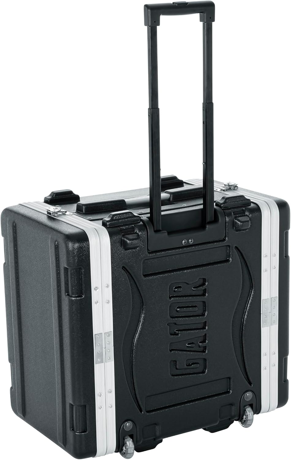 Gator Cases Lightweight Rolling 6U Rack Case with Heavy Duty Latches, Retractable Tow Handle, and Recessed Wheels, Standard 19.25' depth, (GRR-6L)
