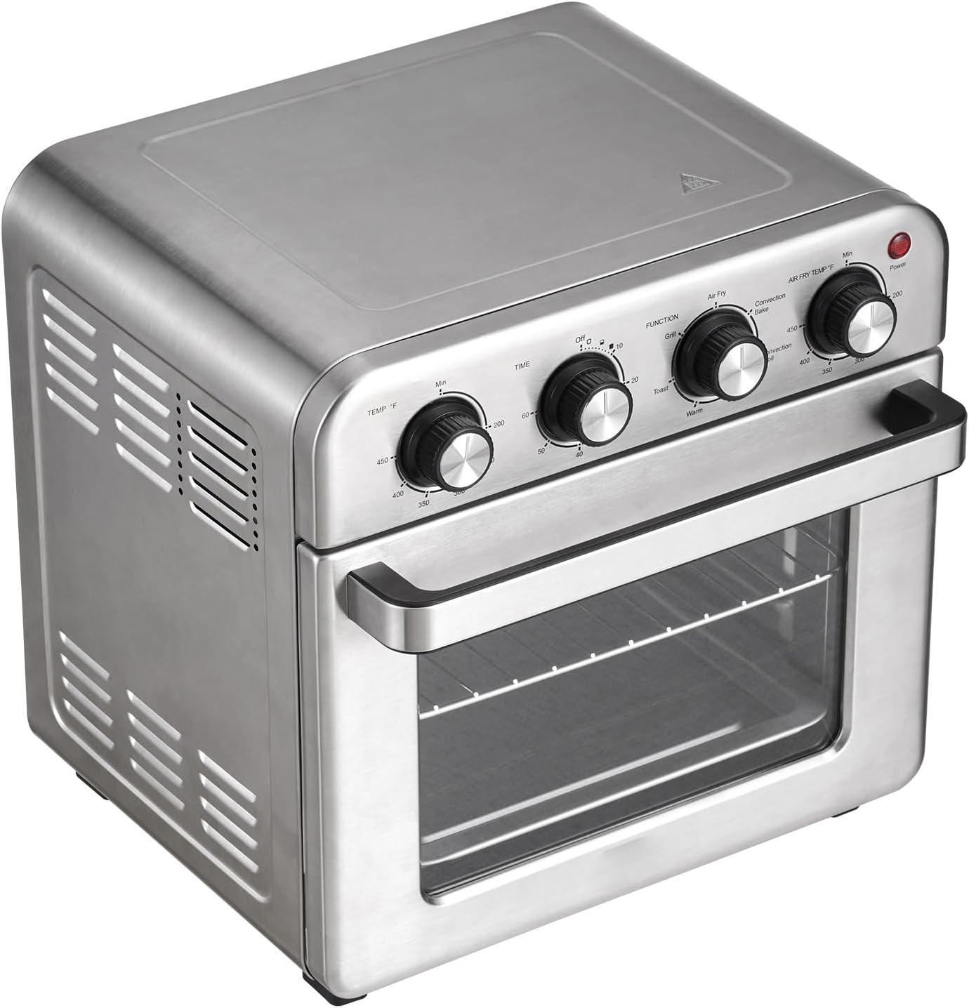 Happybuy 7-in-1 Air Fryer Toaster Oven, 18L Convection Oven, 1700W Stainless Steel, Countertop Combo with Grill, Pizza Pan, Gloves, 6 Slices Toast, 12-inch Pizza, Home & Commercial Use
