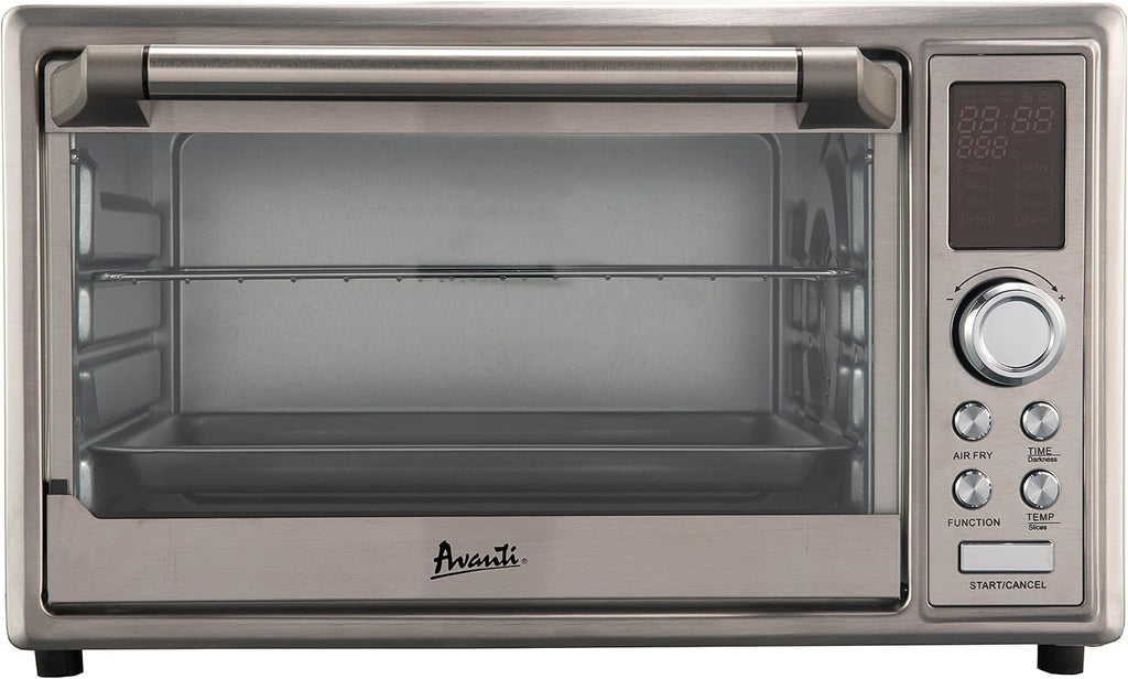 Avanti Air Fryer Oven Combo with 8 Pre-Set Functions and Digital Controls, 90 Minute Timer and Auto Shut-Off, 0.8 Cu.Ft., Metallic