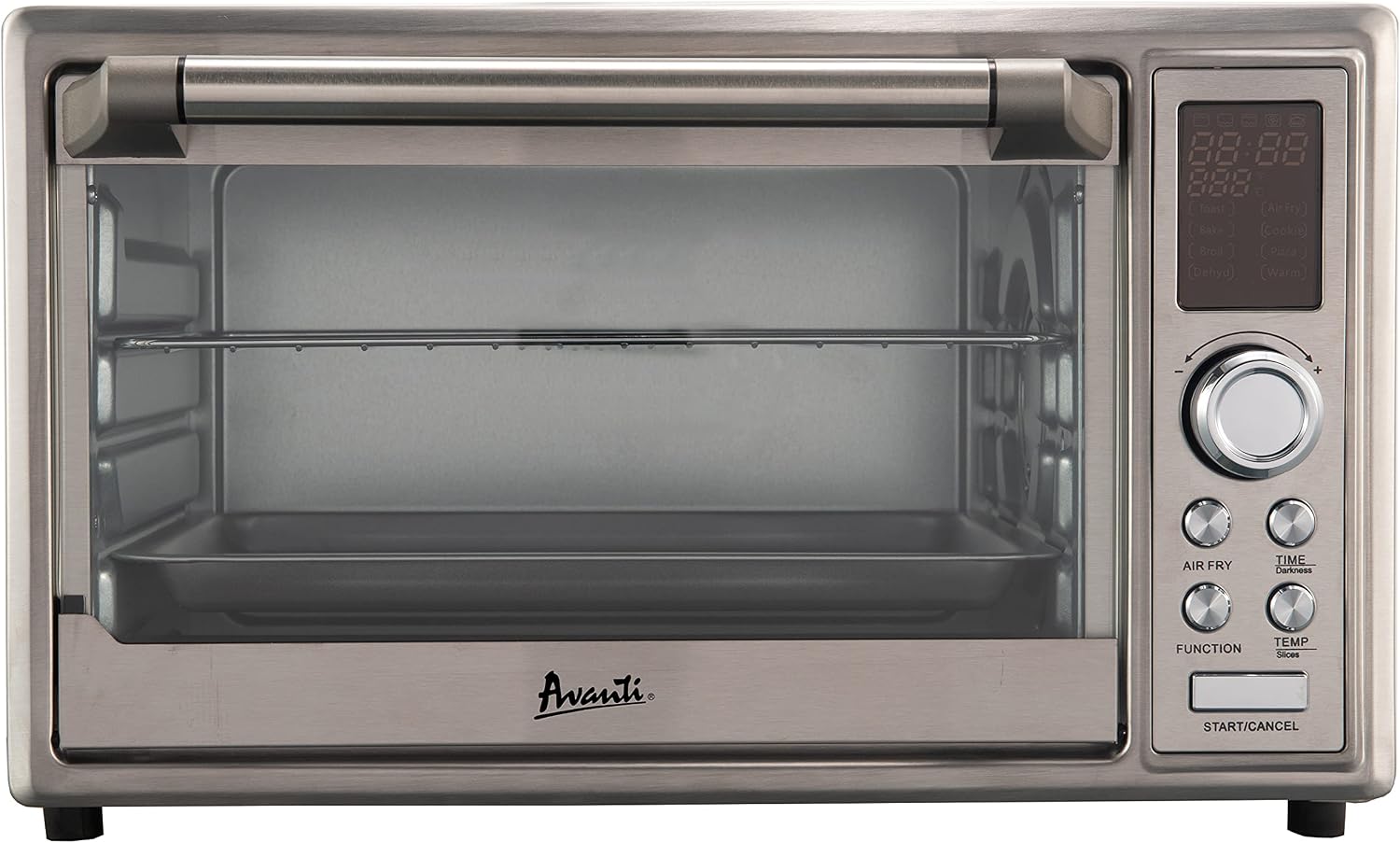 Avanti Air Fryer Oven Combo with 8 Pre-Set Functions and Digital Controls, 90 Minute Timer and Auto Shut-Off, 0.8 Cu.Ft., Metallic
