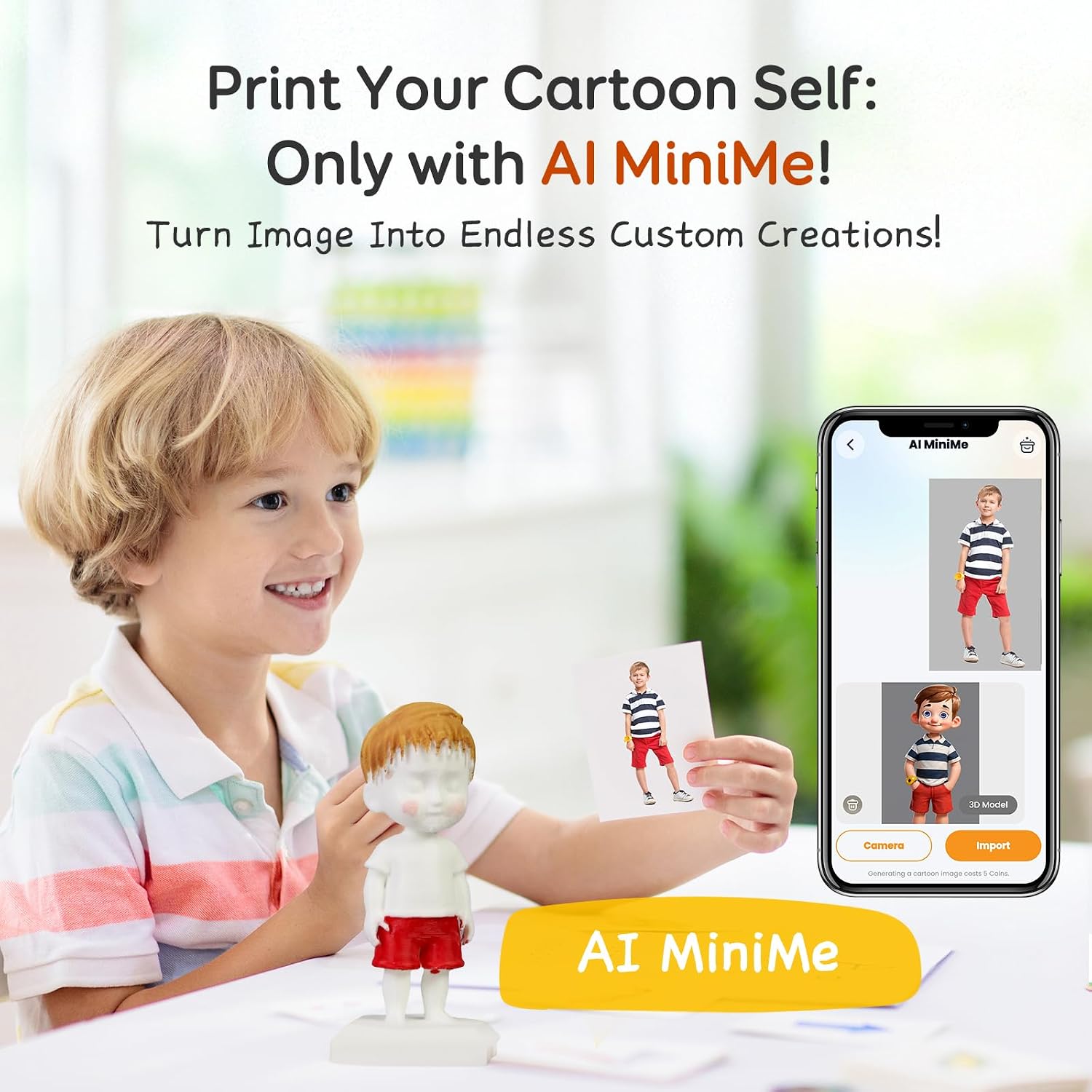 AOSEED 3D Printer for Kids, AI-Powered Fully Assembled 3D Printer with Up to 400mm/s Speed, Auto Leveling, 1500+ Models & 17+ Modules, Includes 8 PLA Filaments for Home and School Use, X-MAKER JOY AI+