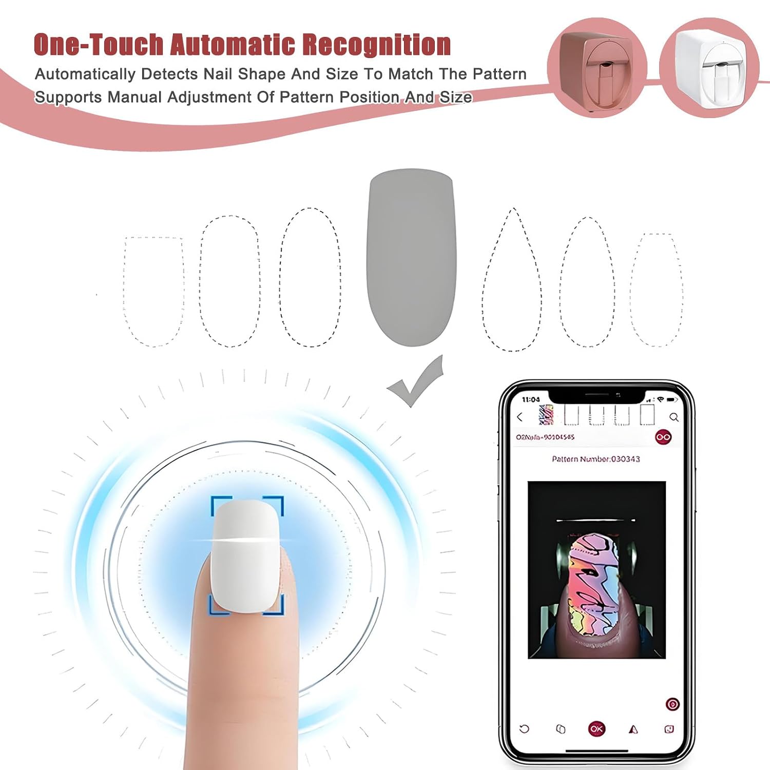3D Nail Printer for Kids Beginners Safe Portable Device Salon-Grade Mobile Nail Printer,30s Fun Painting, 1000+ Cartoon Designs,with 2 Ink Cartridges, Each Cartridge Can Print 300 Nails A