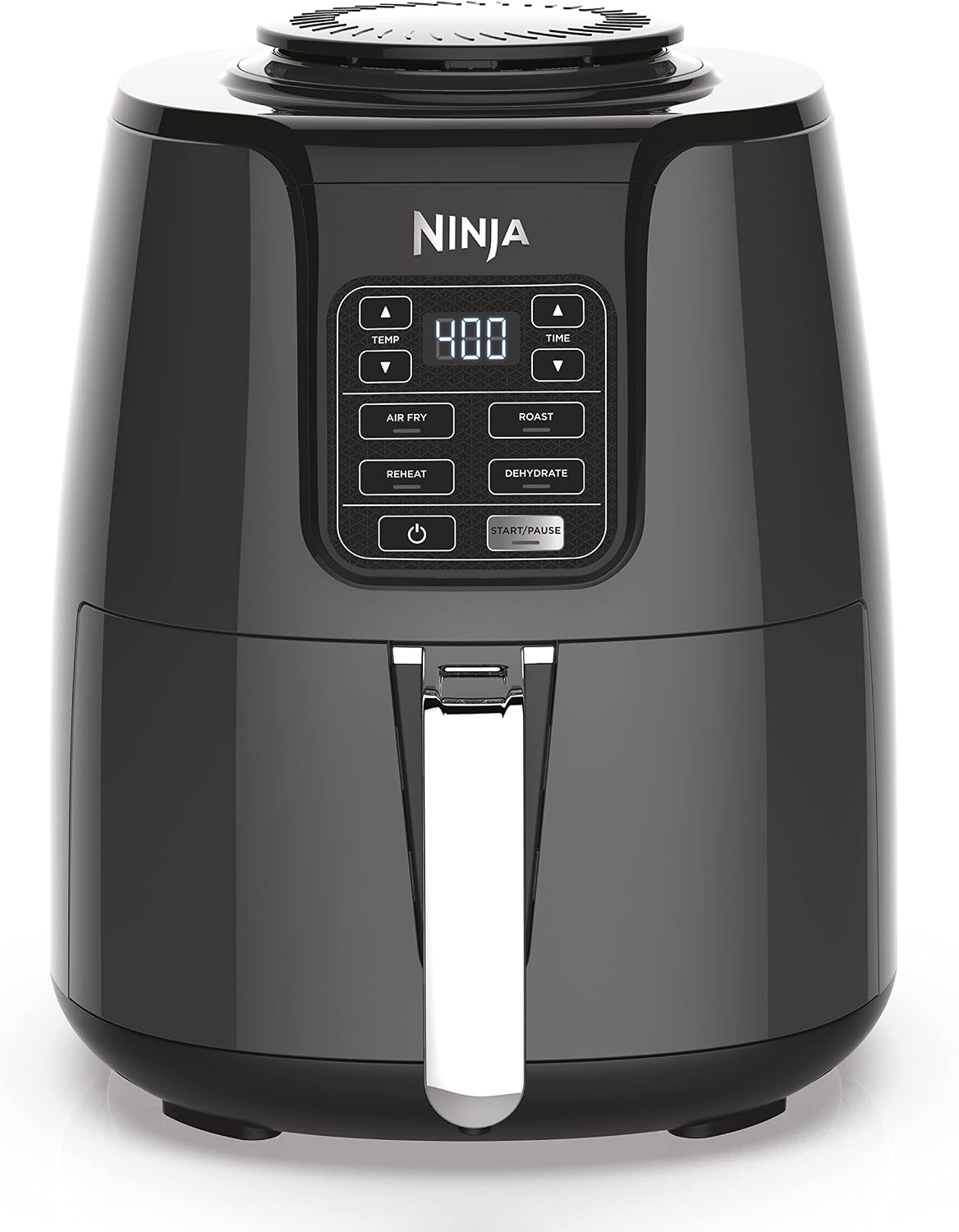 Ninja Air Fryer | 4 QT Capacity | 4-in-1 Roast, Crisp, Roast, Reheats, & Dehydrates | Dishwasher Safe Parts | 105°F-400°F | Includes 20 Easy & Healthy Recipes | 1550 watt | Grey | AF101