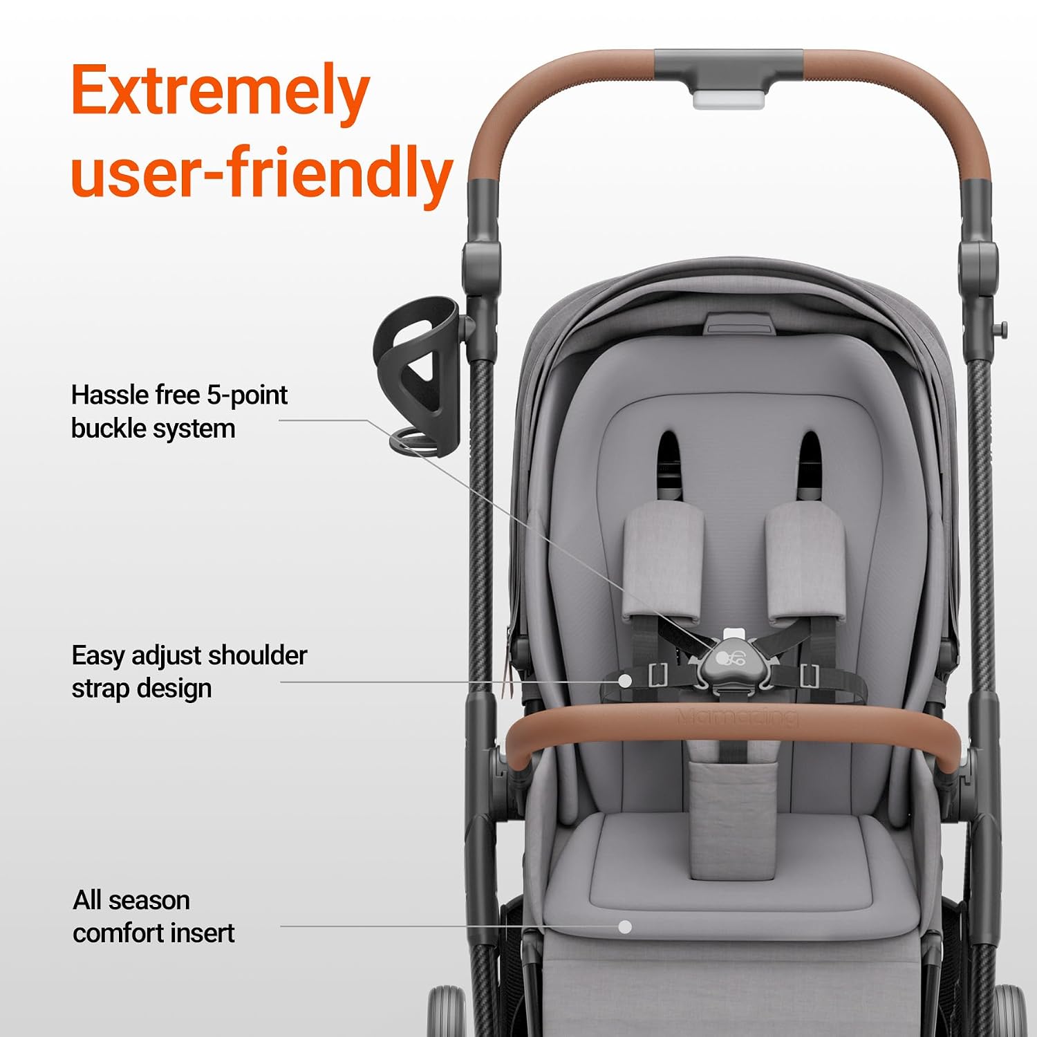 MAMAZING Air Lux Baby Stroller with Bassinet from Newborn to 50 lbs, Strength Carbon Fiber Frame Only 15.8lbs, Bassinet Stroller Included Reversible Seat, Car Seat Adapter & Large Storage Basket