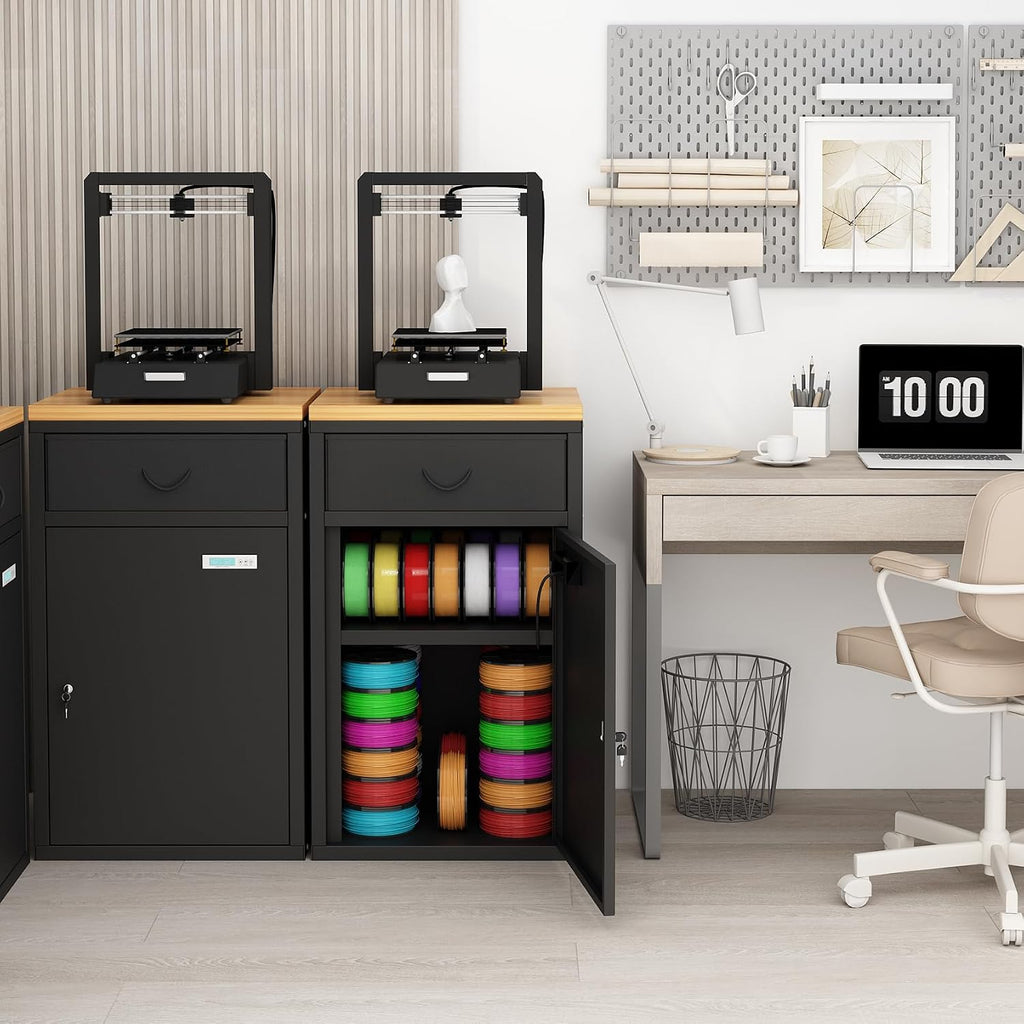 Dual-Door Dry Cabinet Holds 40 Rolls for 3D Printers, 180L Dehumidifying Filament Storage Cabinet, Industrial-Grade Organizer for PLA/ABS/TPU/Nylon, with Stand & Airtight Humidity Control