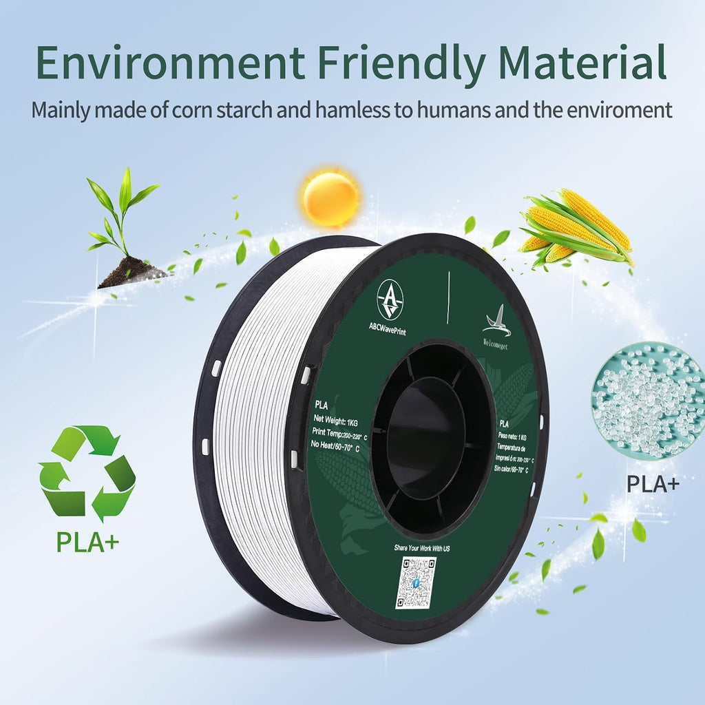 PLA 3D Printer Filament 1.75mm, 16KG Bulk Bundle (2KG Each of 8 Colors: Black, White, Gray, Orange, Red, Yellow, Blue, Green), +/- 0.02mm Accuracy, Tangle-Free, Wide FDM Compatibility
