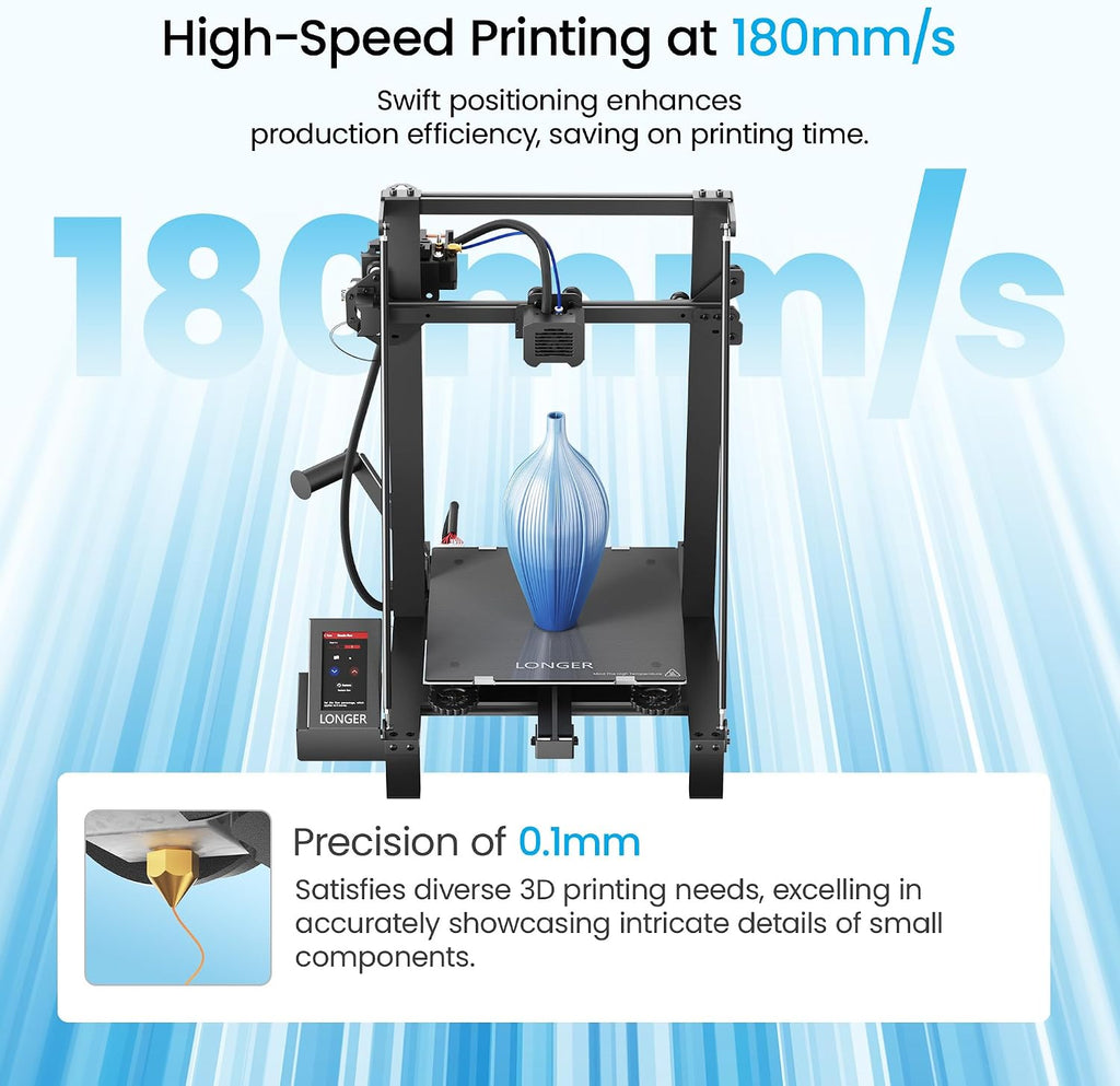 Longer LK5 Pro 3D Printer, Large Build Size 11.8''(L) x11.8''(W) x15.7''(H), 90% Pre-Assembled, Silent Motherboard, FDM 3D Printers for DIY Home and School Printing