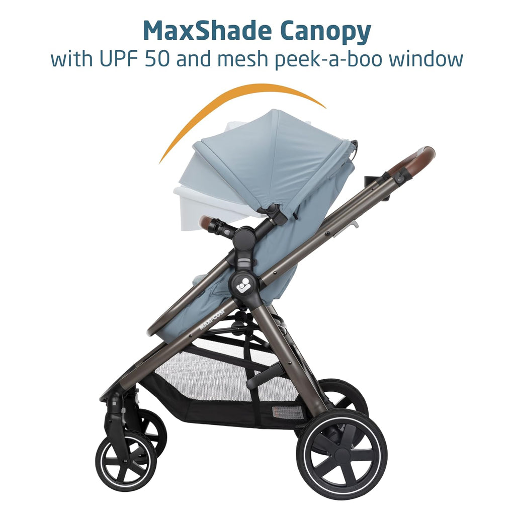 Maxi-Cosi Zelia™ Luxe 5-in-1 Modular - Baby Travel System Car Seat and Stroller, Infant Car Seat and Stroller Combo, Baby Car Seat and Stroller Combo in New Hope Grey