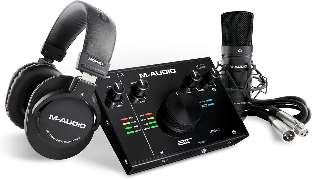 M-AUDIO AIR192x4 VSPro USB-C Audio Interface, XLR Condenser Microphone and Studio Headphones for Recording, Podcasting, Streaming with HD Sound