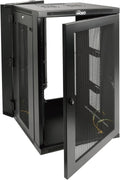 Tecmojo Fully Welded Server Cabinet, 18U Wall Mount Rack, 21.7inch Depth Network Rack, Mesh Door, Swing Out, Load Bearing 242lbs (110 kg), Network Cabinet for 19in Computer/AV/Data/IT Equipment