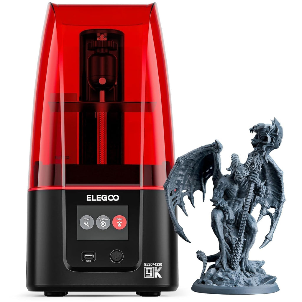 ELEGOO Mars 4 MSLA 3D Printer with 7' 9K Monochrome LCD, UV Resin Photocuring Printer, Multiple Print Modes, Printing Size of 6.04 × 3.06 × 6.89 inches