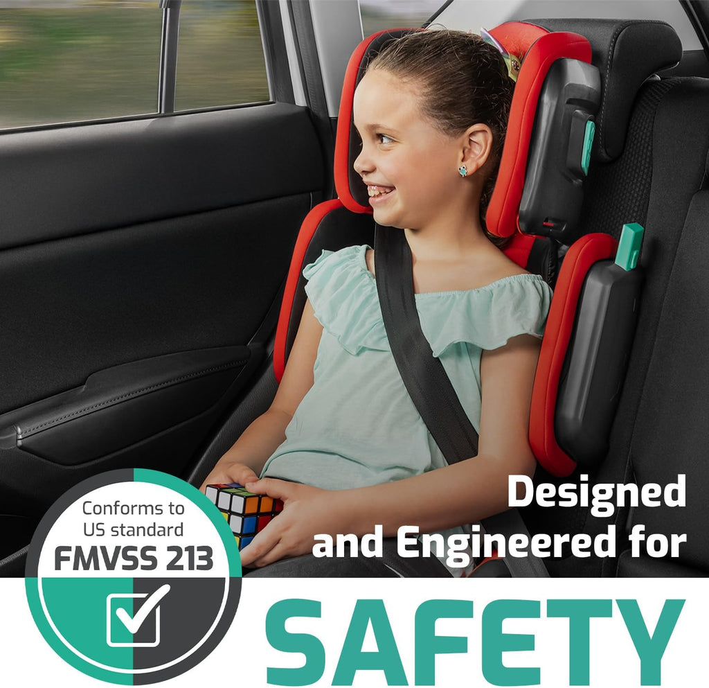 Mifold Hifold Adjustable Kids High Back Booster Car Seat with Strap – Slate Grey