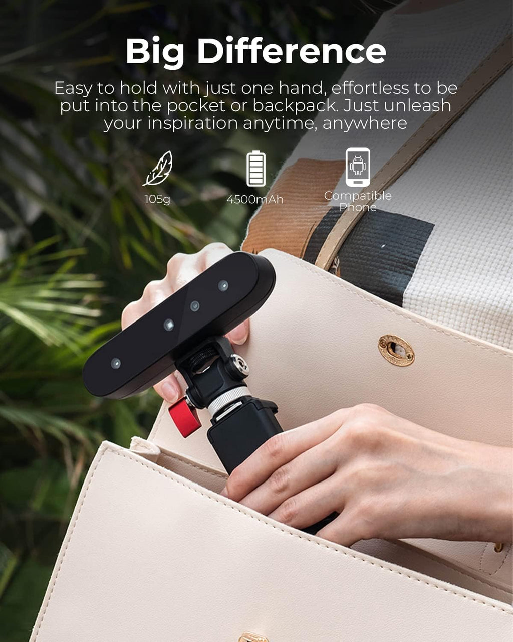 Creality CR-Scan Ferret 3D Scanner for 3D Printing Handheld Scanner 30 FPS Scanning Speed 0.1mm Accuracy Full Color for Android Phone PC Win 10/11