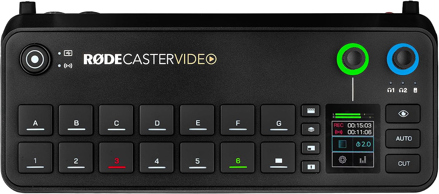 RODE RODECaster Video All-in-One Production Console | Integrated Audio & Video Mixer with Multi-Camera Switching, Touchscreen Control & USB-C Interface + RODE Wireless PRO Wireless Microphone + More