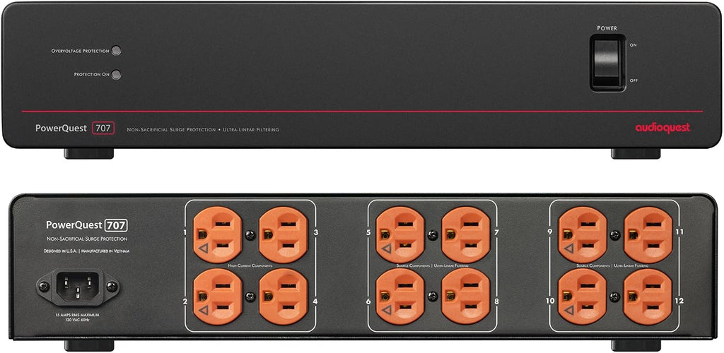 AudioQuest PowerQuest 707 12-Outlet Power Conditioner Non-Sacrificial Surge Protection (North America)