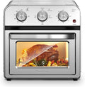 Majnesvon 4-Slice Air Fryer Toaster Oven Combo - 360° Hot Air Circulation & Larger capacity, Timer & Temp Control, Stainless Steel 7-in-1 Convection Oven Countertop, Low Oil for Family Cooking (White)