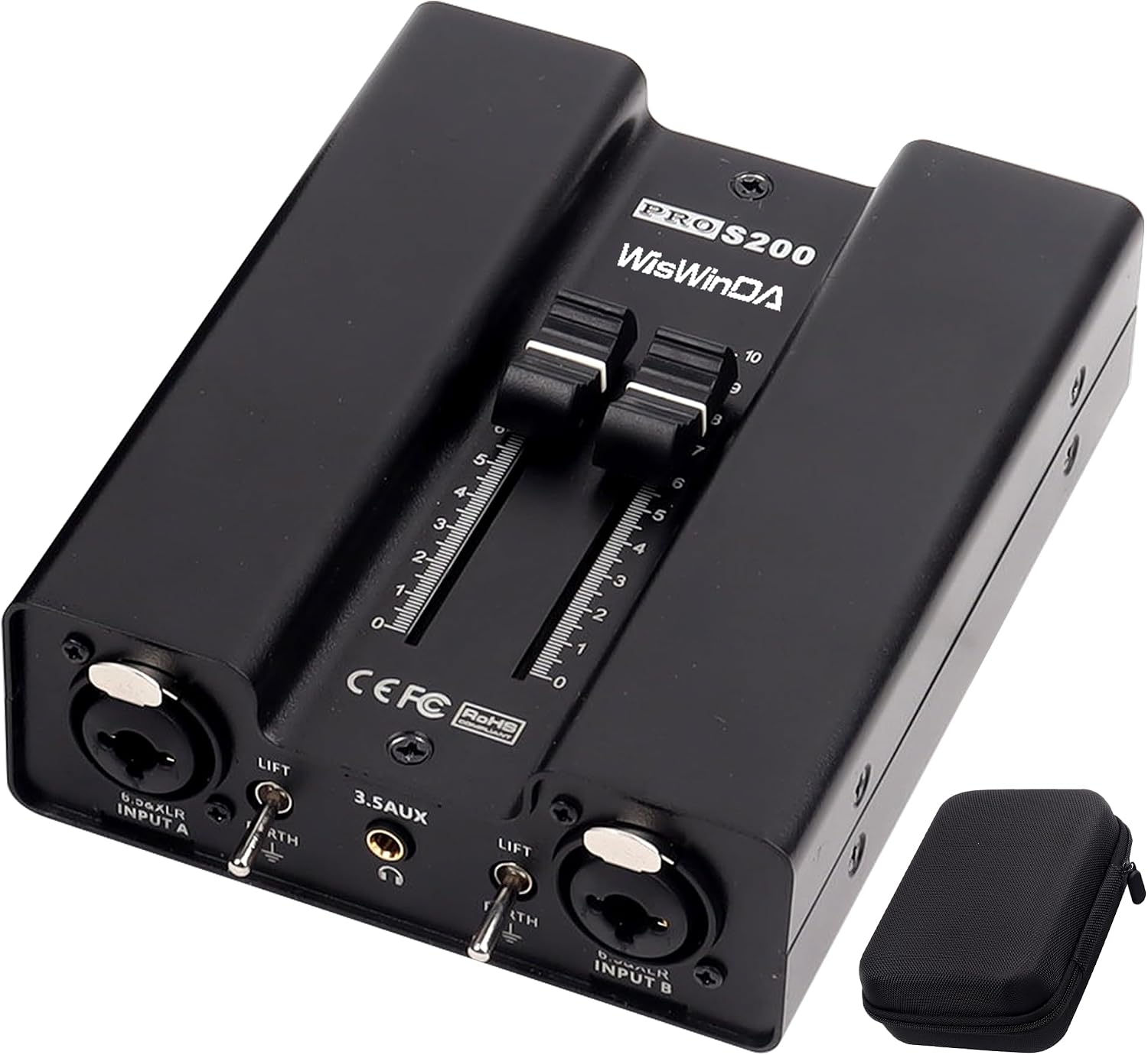 VS200 2Channels Pro XLR/AUX/TS/TRS Passive Hum Eliminator Box with Fader Variable Volume Controller for Audio Equipments Ground Loop Isolator Noise Filter for Different Audio Situation Using