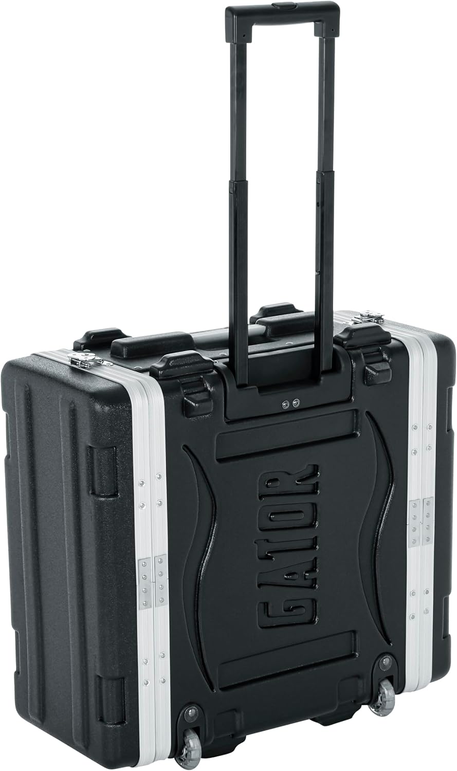 Gator Cases Lightweight Rolling 4U Rack Case with Heavy Duty Latches, Retractable Tow Handle, and Recessed Wheels, Standard 19.25' depth (GRR-4L)