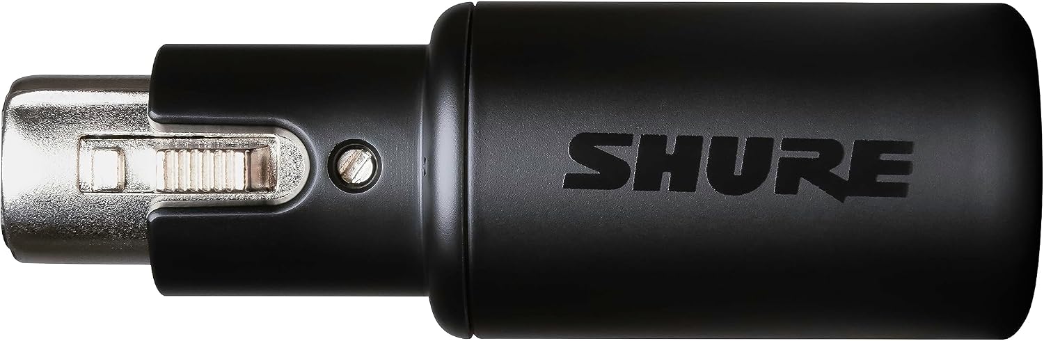 Shure MVX2U XLR-to-USB Digital Audio Interface, Headphone Jack, 60dB Gain, Zero-Latency Monitoring, 48V Phantom Power, ShurePlus App, USB-C Cable