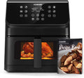 Cosori Clear Window Air Fryer, 6.5 Quart Large Compact Airfryer, 12 One-Touch Savable Custom Functions, Cookbooks and Online Recipes, Nonstick and Dishwasher-Safe