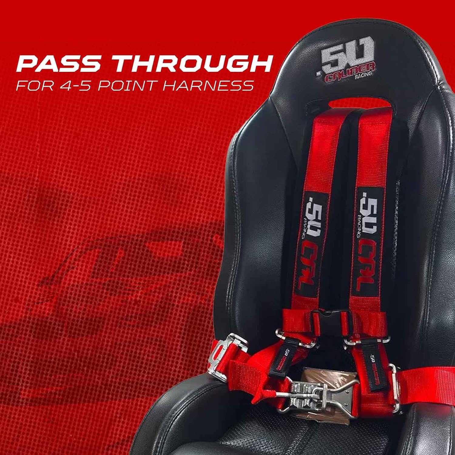 50 Caliber Racing Premium Mini Bucket Seat for All Vehicles - Secure Comfort for Kids, Fits Polaris RZR (No Bracket, Limited Stock)