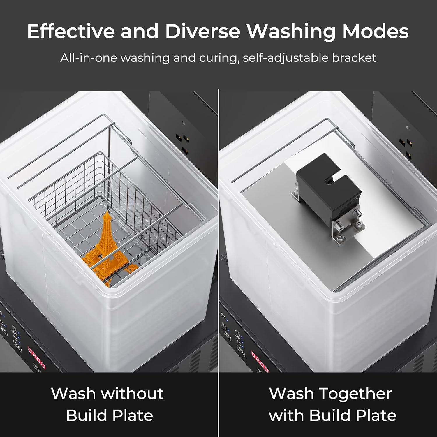 Creality Wash and Cure Station UW-01 2 in 1 Machine Resin 3D Printer UV Curing Rotary Box Bucket for LCD/DLP/SLA Washing Size 7.48x6.06x7.87 inches