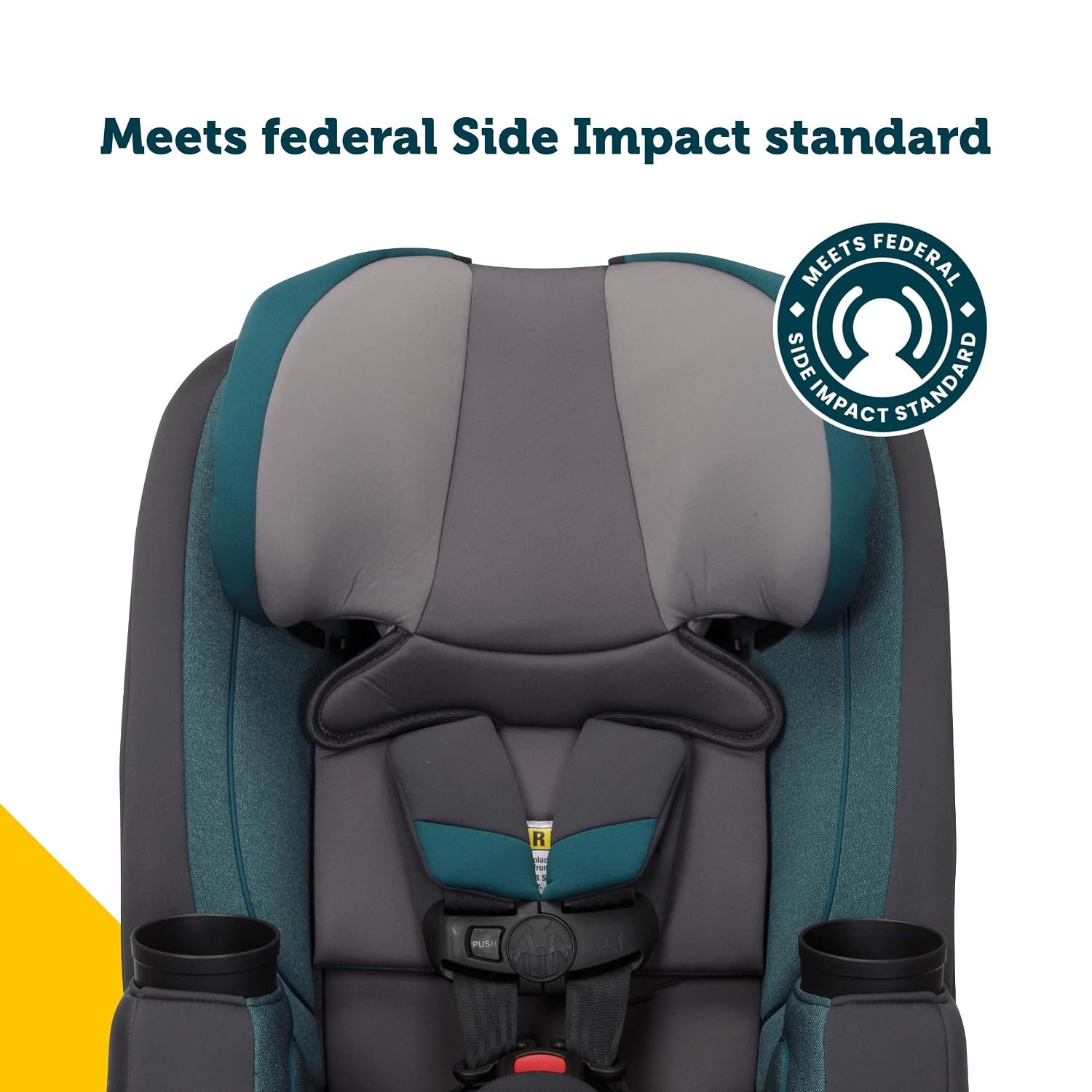 Safety 1st TriMate 3-in-1 Convertible Car Seat, Slim Fit, Infant to Big Kid Car Seat, Easy-Install Harness, Machine-Washable Cover, Dishwasher-Safe Cup Holders, 5-100 lbs, Sharkskin
