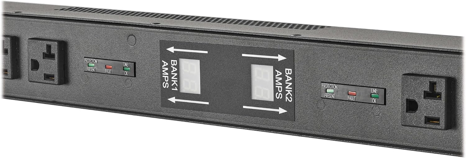 Tripp Lite 2.9kW Metered PDU 30A with Isobar Surge Protection, 3840 Joules, 120V, 24 Outlets Standard NEMA 5-15/20R, 10 ft. Power Cord (L5-30P), 0U Vertical Rackmount, 2-Year Warranty (PDUMV30-ISO)