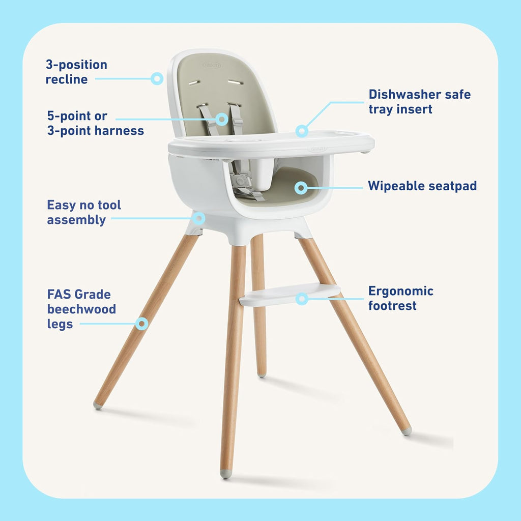 Graco® Table2Table Lux Highchair, 6 Growing Stages from Infant High Chair to Big Kid Chair and Table, Rhodes