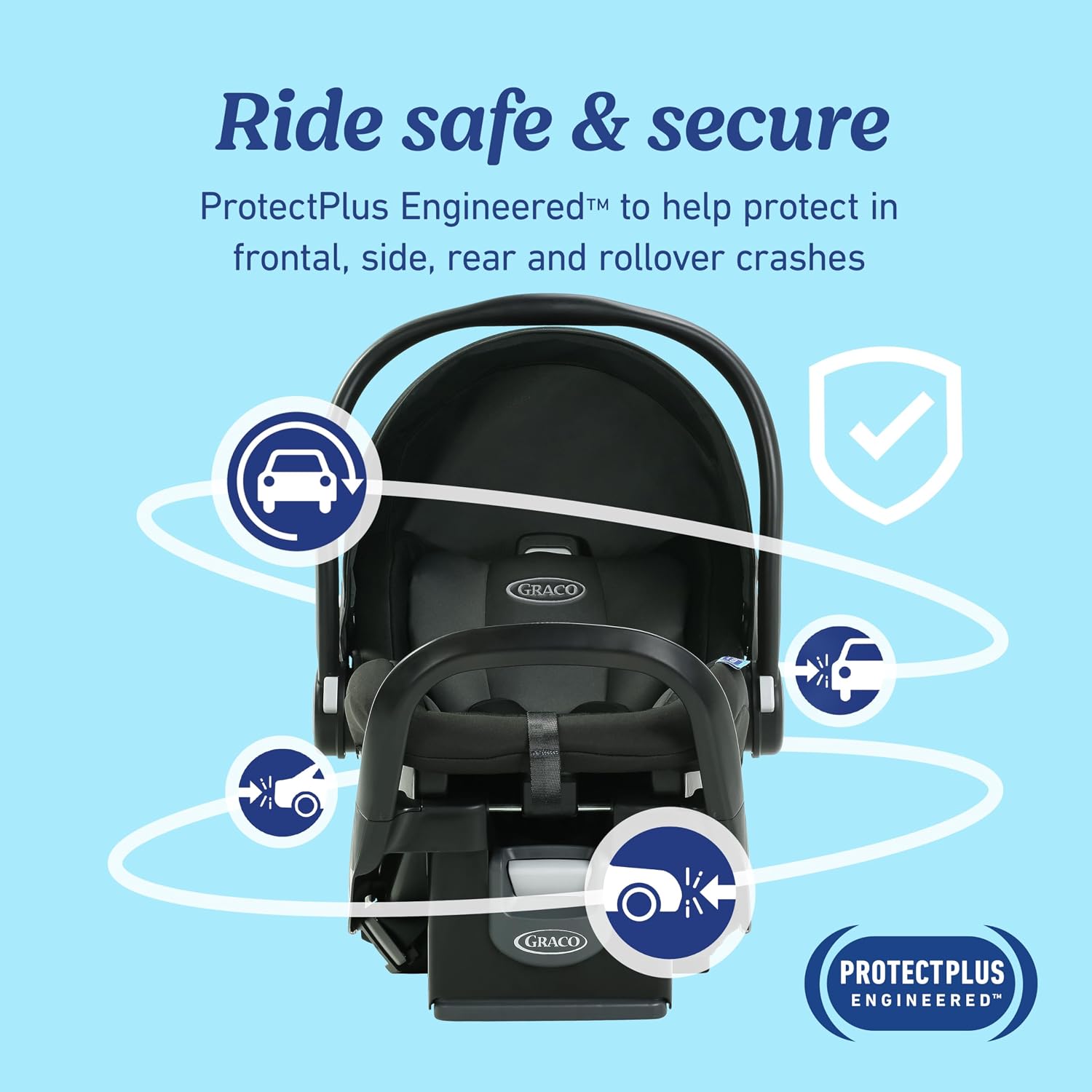 Graco® SnugRide SnugFit Infant Car Seat, Baby Car Seat with Anti Rebound Bar for Extra Safety, No-Rethread Harness, LATCH Equipped Carseat, Baby Essentials, Gift for New Parents, Gotham