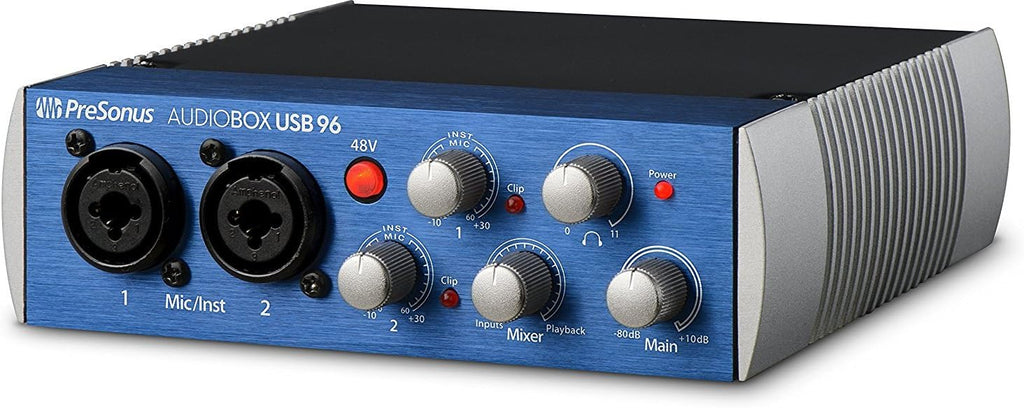 PreSonus AudioBox USB 96 Recording Bundle with Condenser Microphone Shockmount XLR Cable and Studio One Artist + Studio Magic Software (Interface Color May Vary in Blue or Black)