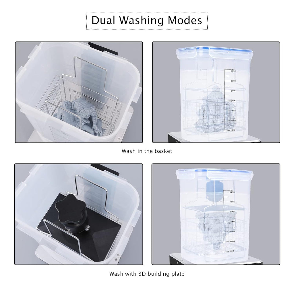 ELEGOO Mercury Plus 2.0 Wash and Cure Station Washing and Curing Machine Resin Curing Station for LCD/DLP/SLA 3D Printed Models with Rotary Curing Turntable and Washing Bucket