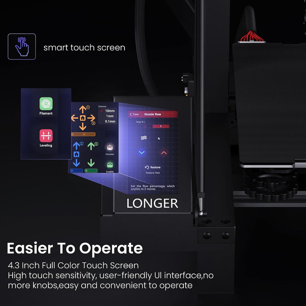 Longer LK5 Pro 3D Printer Fully Open Source Motherboard Upgrade to TMC 2209 4 Silent Driver, DIY for Families and Schools FDM 3D Printers with Large Print Size 11.8x11.8x15.7 Inch, Compatible with PLA