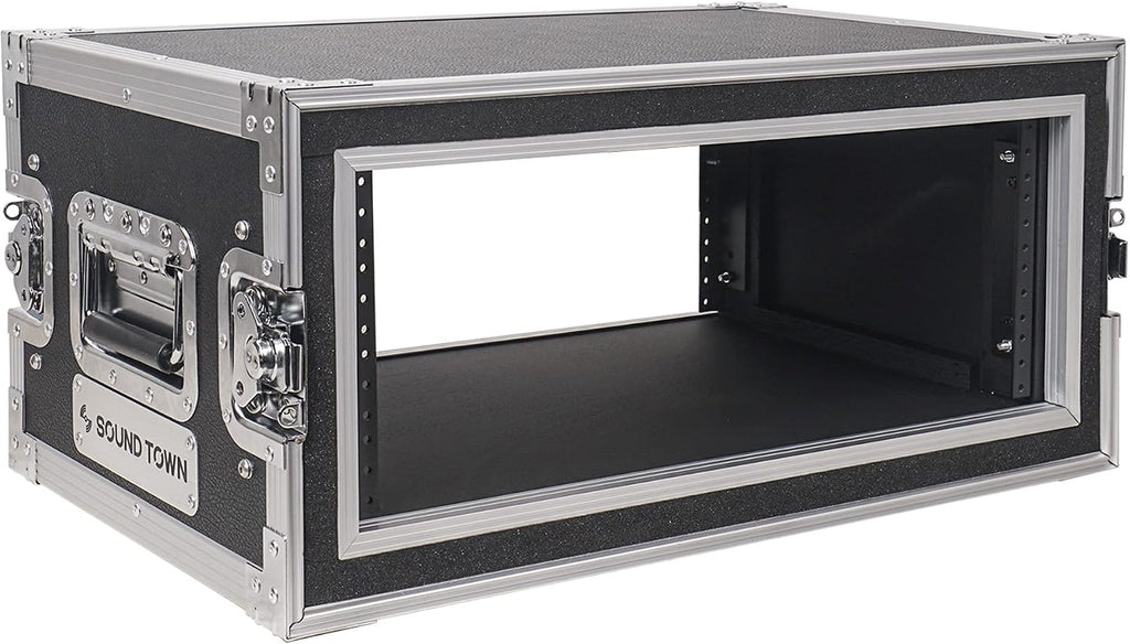 Sound Town Shock Mount 4U ATA Plywood Rack Case with 15' Rackable Depth, 4-Space Size, Pro Tour Grade (STRC-SP4US)