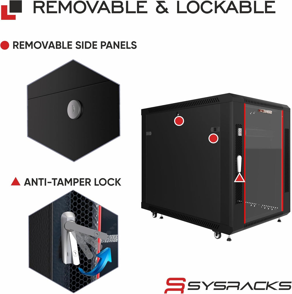 12U Server Rack Cabinet 35' Deep, Pre-Configured Network Enclosure on Wheels with PDU, Fan & Shelf, Lockable IT Rack for Small Business, Office & AV Equipment
