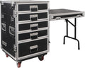 Sound Town Enhanced Thickness 1/2' (12mm) Plywood Road Case with 5-Drawer and Table for Customizable Stage and Studio Utility Equipment Storage, Pro Tour Grade (STRC-PROWT5D)