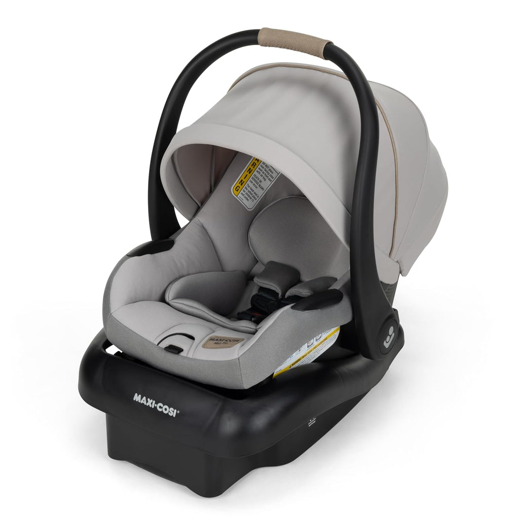 Maxi-Cosi Mico Pro Baby Infant Car Seat, Ventilated Chair Design, Soft Headrest Pad, Easy-Install Latch, Adjustable Belt Guide, 3-Position Base, Stroller-Ready, Fits 4-30 lbs, up to 32 in, SeaDrift