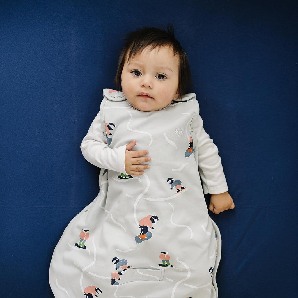 Woolino 4 Season Ultimate Baby Sleep Sack – Merino Wool & Organic Cotton Baby Sleep Bag, Universal Size Wearable Blanket, Adjustable Sleep Sack for Baby 2–24 Months - Snowboarder