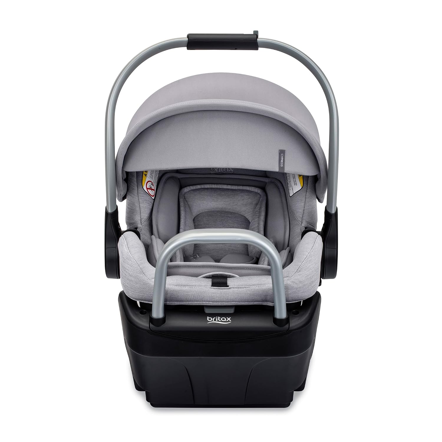Britax Cypress Infant Car Seat, Rear Facing Car Seat with Alpine Base, ClickTight, Premium Fabrics, Ponte Glacier