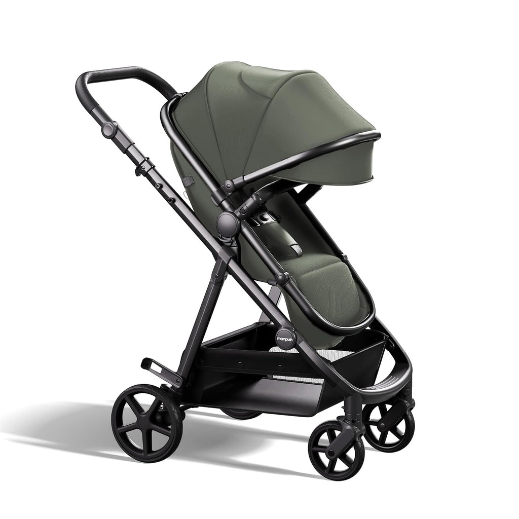 Mompush Baby Stroller, Convertible 2-in-1, Infant Car Seat Compatible, Includes Adapter - Sturdy Full-Size Infant Stroller for Family Adventures