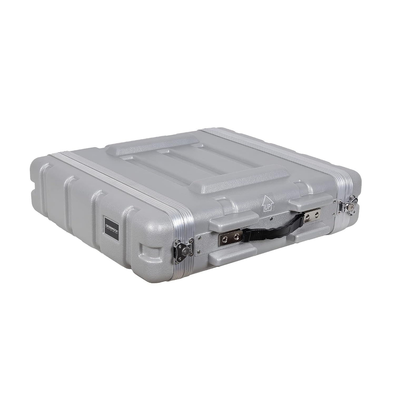 Crossrock Stackable 2U Rack Case, Strong Molded with Heavy Duty Hardware, Standard 19.25' Depth-Silver(CRA8602USL)