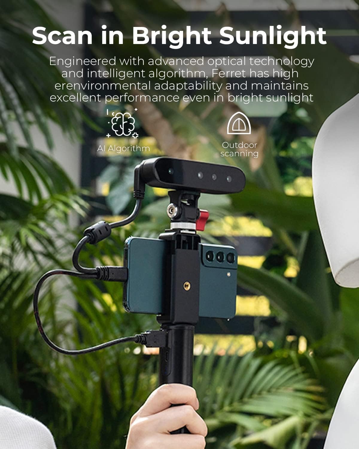 Creality CR-Scan Ferret 3D Scanner for 3D Printing Handheld Scanner 30 FPS Scanning Speed 0.1mm Accuracy Full Color for Android Phone PC Win 10/11