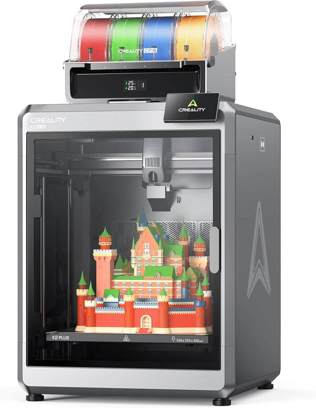Creality K2 Plus Combo 3D Printer, Multi-Color 3D Printer with CFS, 600mm/s Max High-Speed, Fully Assembled Auto Leveling and Dual AI Camera, 13.78 * 13.78 * 13.78 Inch