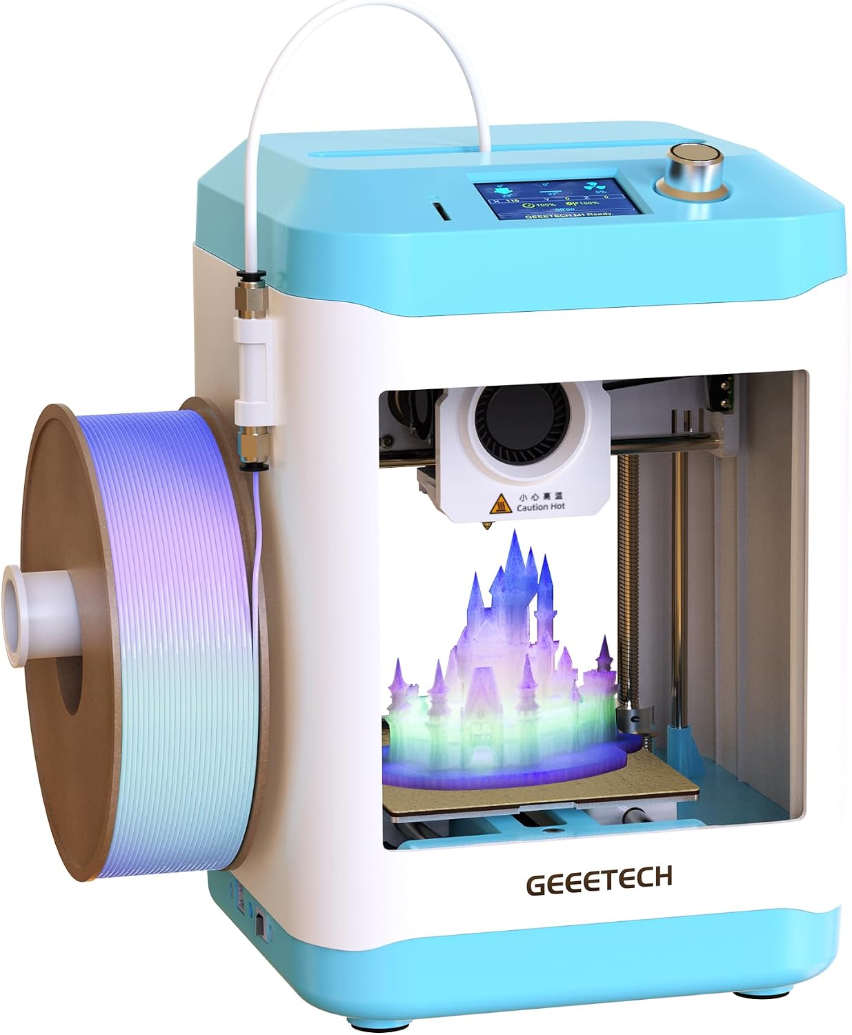 Geeetech 3D Printer for Kids & Beginners, High-Speed Mini 3D Printer, Auto-Leveling, Fully Open Source Pre-Assembled STEM Learning Tool, 3.94x4.33x3.94in Print Size for Home/School